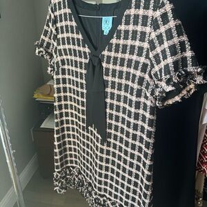 CeCe Black and White Checkered Mini Dress